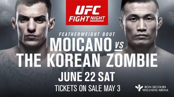 UFC Fight Night 154: Moicano vs The Korean Zombie 6/22/19 Free Stream