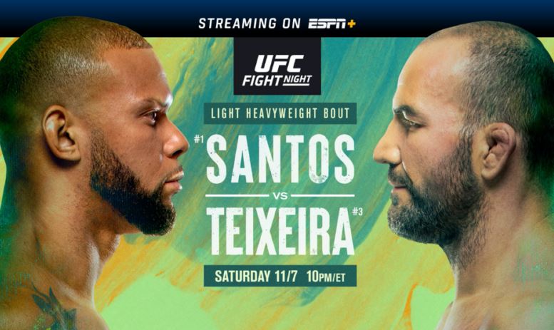 UFC Fight Night 182: Santos vs. Teixeira 11/7/20 – 7th November 2020 Full Show